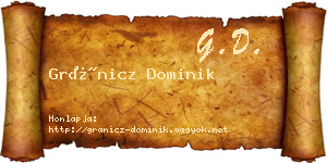 Gránicz Dominik névjegykártya